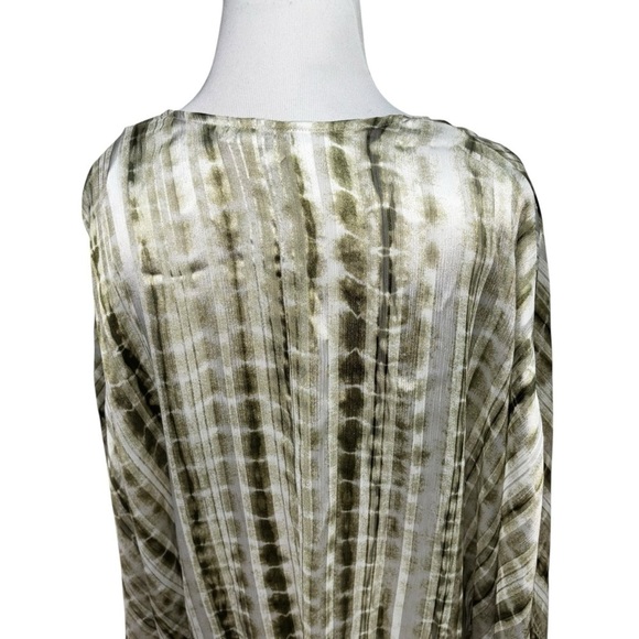 Cato Women's Size 18/20W Kaftan Blouse Top Sheer Tie-Dye Green Cover-Up - Picture 7 of 9